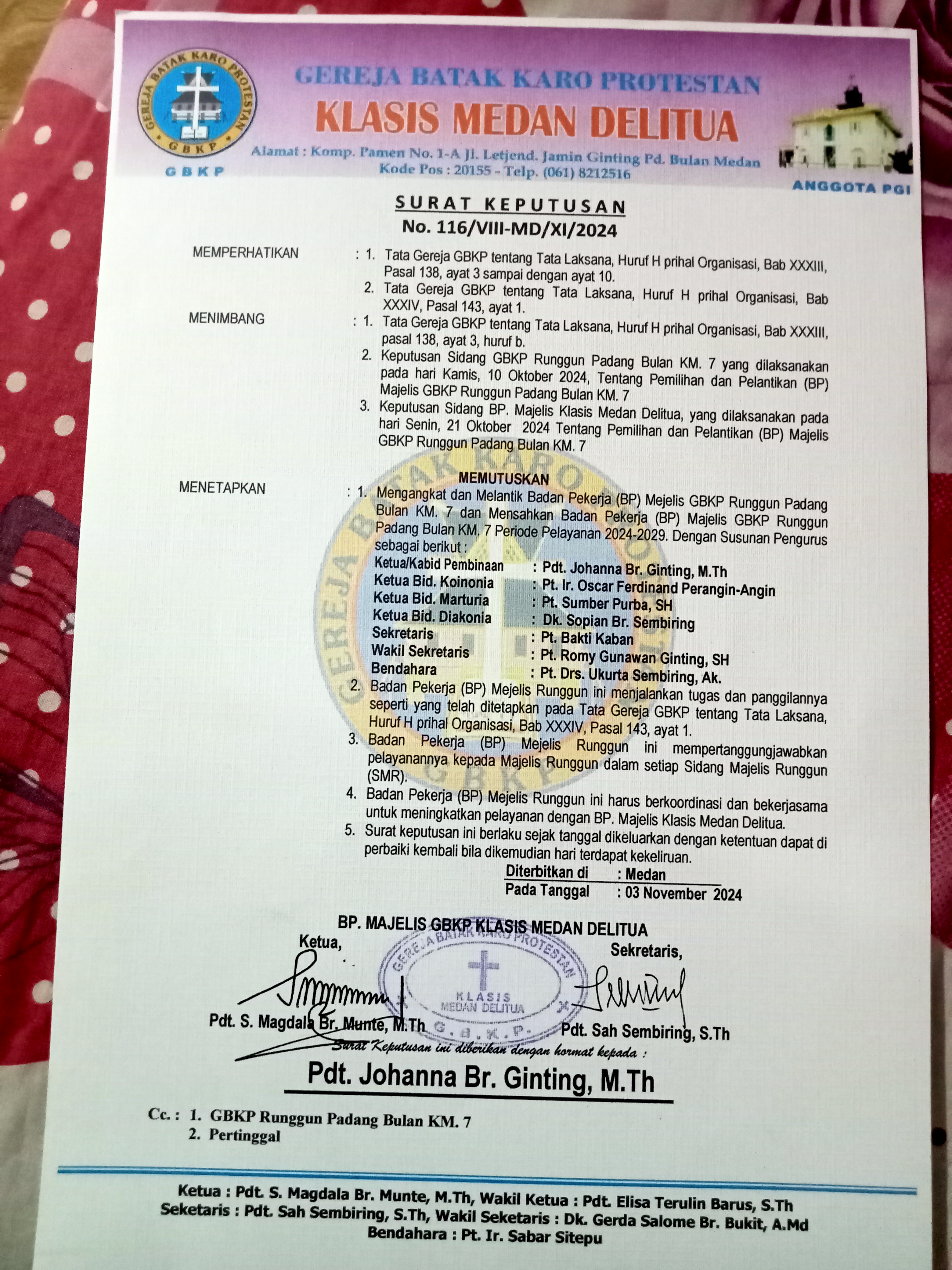 Pdt.Johanna br Ginting.M.Th